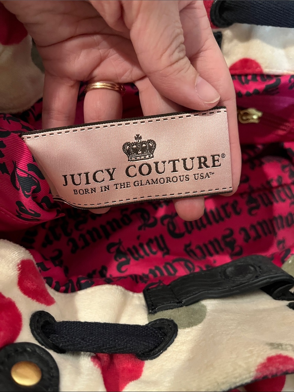 Juicy couture vintage y2k large velour daydreamer purse - Picture 11 of 12